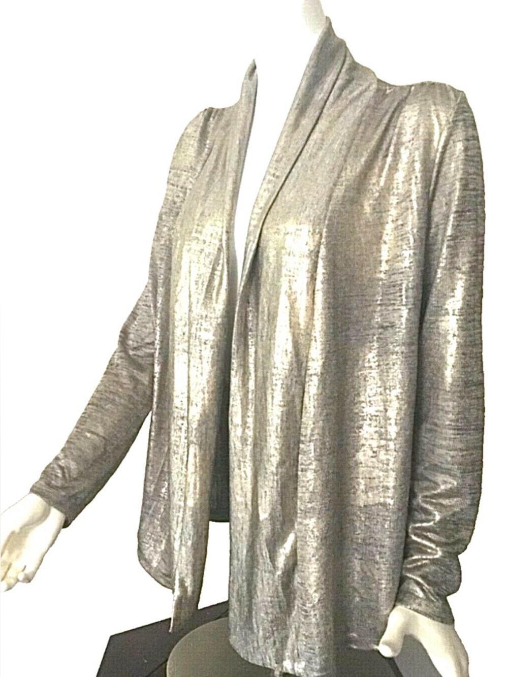 Bagatelle Metallic gold Open-Front cardigan